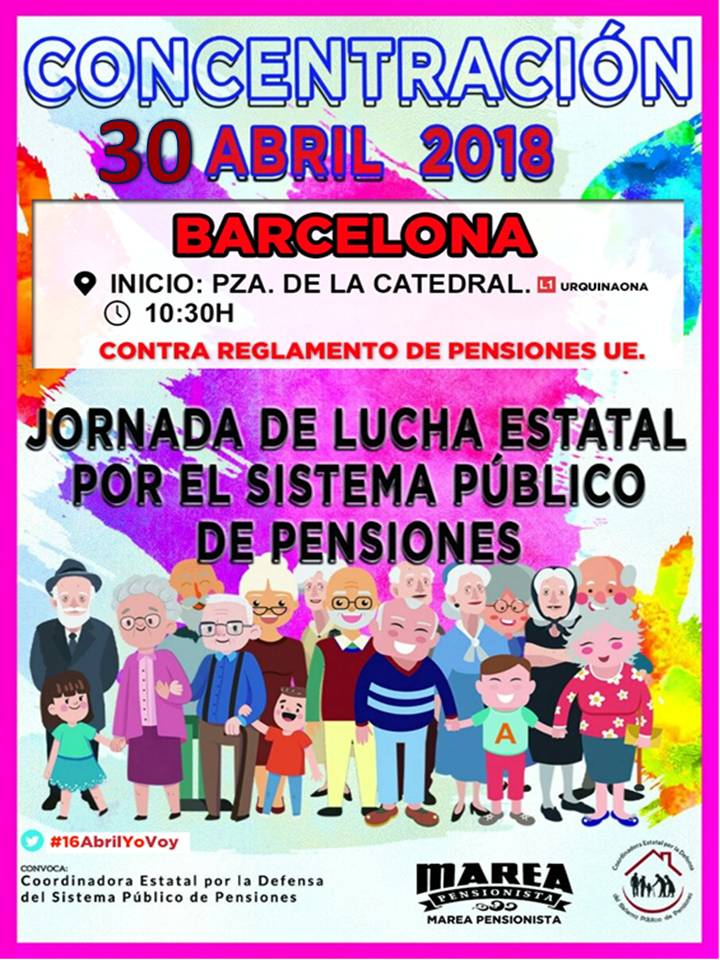 Concentració i manifestació en defensa de les pensions públiques