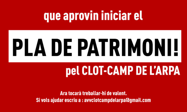 Per fi: Aprovat l’inici del Pla de Patrimoni del barri!