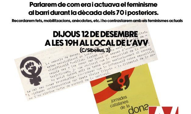 CONVERSES OBERTES BARRI VISCUT/BARRI FUTUR. 12 DESEMBRE. FEMINISME